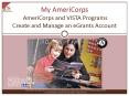 My AmeriCorps AmeriCorps and VISTA Programs Create and Manage an eGrants Account