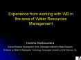 Experience from working with WB in the area of Water Resources Management