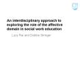 An interdisciplinary approach to exploring the role of the affective domain in social work education