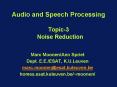 Audio and Speech Processing Topic3 Noise Reduction