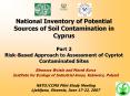 National Inventory of Potential Sources of Soil Contamination in Cyprus Part 2 RiskBased Approach to