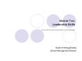Module Two: Leadership Skills School Self Development package for school managers