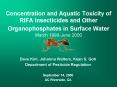 Concentration and Aquatic Toxicity of RIFA Insecticides and Other Organophosphates in Surface Water