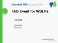 IAG Event for WBLPs