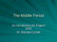 The Middle Period