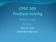 CPSC 203 Problem Solving