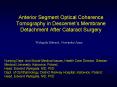 Anterior Segment Optical Coherence Tomography in Descemets Membrane Detachment After Cataract Surger