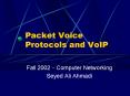 Packet Voice Protocols and VoIP