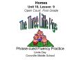 Homes Unit 10, Lesson 9 Open Court, First Grade