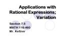 Applications with Rational Expressions Variation