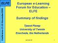 European eLearning Forum for Education ELFE