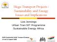MegaTransport Projects : Sustainability and Energy Issues and Implications