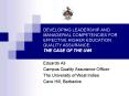 DEVELOPING LEADERSHIP AND MANAGERIAL COMPETENCIES FOR EFFECTIVE HIGHER EDUCATION QUALITY ASSURANCE: