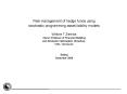 Risk management of hedge funds using stochastic programming assetliability models William T Ziemba A