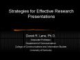Strategies for Effective Research Presentations