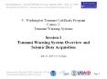 U' Washington Tsunami Certificate Program Course 2: Tsunami Warning Systems Session 1 Tsunami Warnin