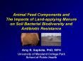 Animal Feed Components and The Impacts of Landapplying Manure on Soil Bacterial Biodiversity and Ant