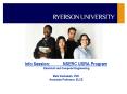 Info Session:NSERC USRA Program Electrical and Computer Engineering Bala Venkatesh, PhD Associate Pr