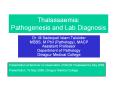 Thalassaemia: Pathogenesis and Lab Diagnosis