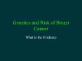 Genetics and Risk of Breast Cancer