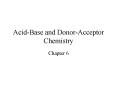 AcidBase and DonorAcceptor Chemistry