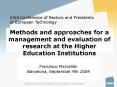 Methods and approaches for a management and evaluation of research at the Higher Education Instituti