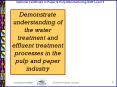 Demonstrate understanding of the water treatment and effluent treatment processes in the pulp and pa