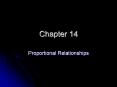 Proportional Relationships