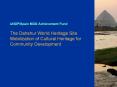 UNDPSpain MDG Achievement Fund The Dahshur World Heritage Site Mobilization of Cultural Heritage for