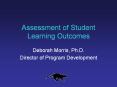 Assessment of Student Learning Outcomes