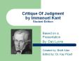 Critique Of Judgment by Immanuel Kant Student Edition