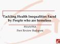 Tackling Health Inequalities Faced by People who are homeless