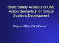 Static Safety Analysis of UML Action Semantics for Critical Systems Development
