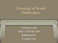 Etymology of Words Mathematica