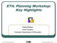 ETIL Planning Workshop: Key Highlights