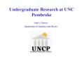 Undergraduate Research at UNC Pembroke