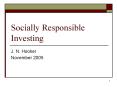 Socially Responsible Investing