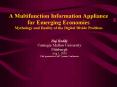 A Multifunction Information Appliance for Emerging Economies Mythology and Reality of the Digital Di