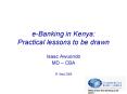 eBanking in Kenya: Practical lessons to be drawn