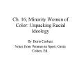 Ch' 16 Minority Women of Color: Unpacking Racial Ideology