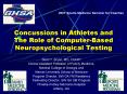 Concussions in Athletes and The Role of ComputerBased Neuropsychological Testing