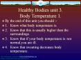Healthy Bodies unit 3' Body Temperature 1'