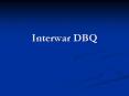 Interwar DBQ