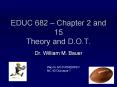 EDUC 682 Chapter 2 and 15 Theory and D'O'T'