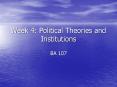 Week 4: Political Theories and Institutions