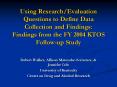 Using ResearchEvaluation Questions to Define Data Collection and Findings: Findings from the FY 2004