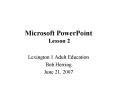 Microsoft PowerPoint Lesson 2
