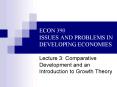ECON 390 ISSUES AND PROBLEMS IN DEVELOPING ECONOMIES