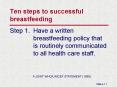 Ten steps to successful breastfeeding