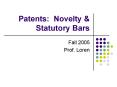 Patents: Novelty